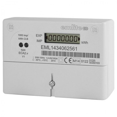 EMLITE ECA2 MID SINGLE PHASE 20 to 100A DIRECT CONNECTED METER no pulse