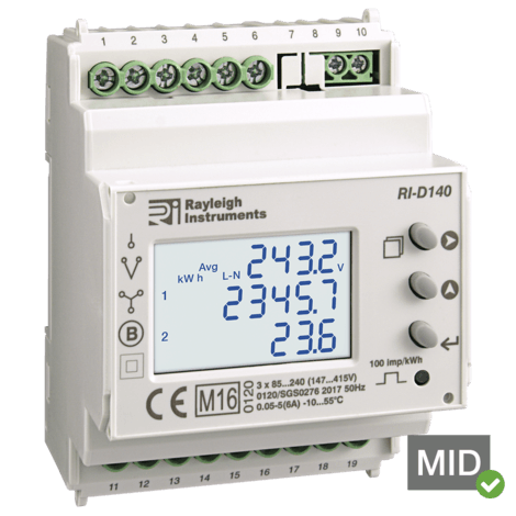 RI-D140-G-C - MID 3 Ph Multifunction Meter with Modbus