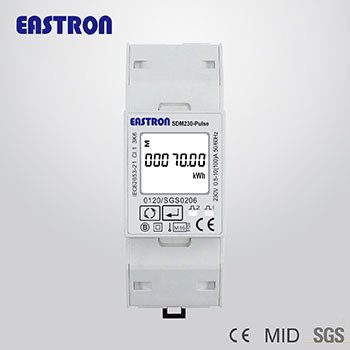 SDM230-PULSE-MID - Single Phase, MID 100A, Direct Connected, Single Phase, Digital kWh Power Meter