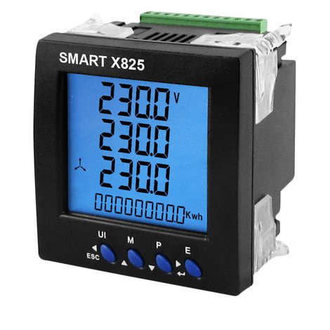 SmartX825 Single / Three Phase, 1/5A, CT Operated, 96mm Panel Mounted, Multifunction Meter